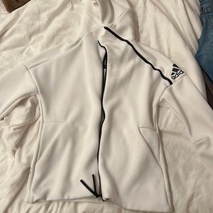 White Adidas sport zip up